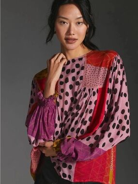 Anthropologie Bl^nk London Miranda Peasant Blouse